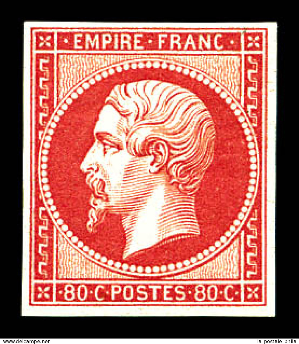 * N°17B, 80c Rose, Fraîcheur Postale, Quasi **. SUPERBE. R. (signé Calves/Brun/certificat)  Qualité: *  Cote: 3800 Euros - 1853-1860 Napoléon III.