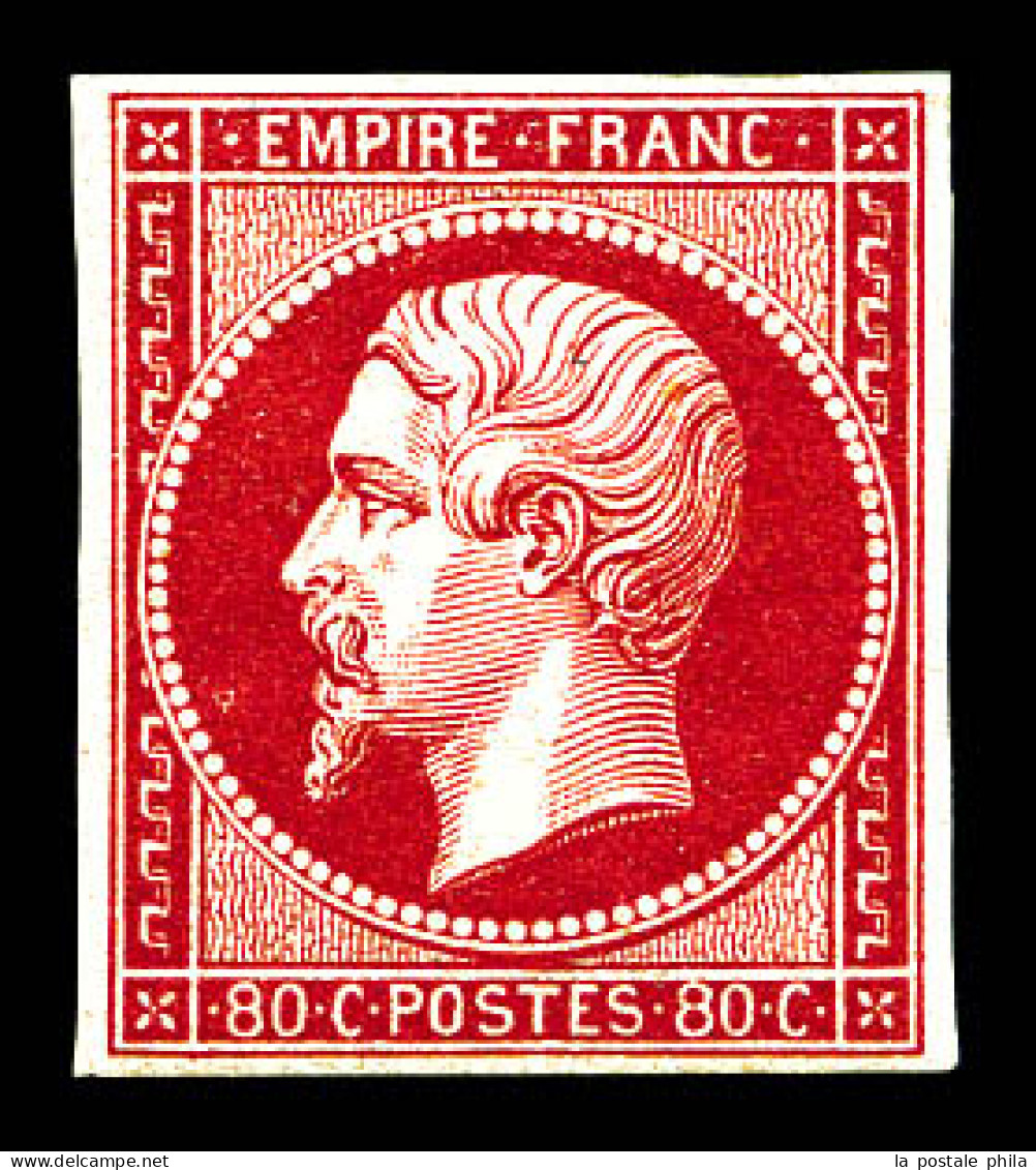 ** N°17Ba, 80c Rose Vif, Fraîcheur Postale. SUPERBE. R.R. (signé Calves/certificats)  Qualité: ** - 1853-1860 Napoleon III