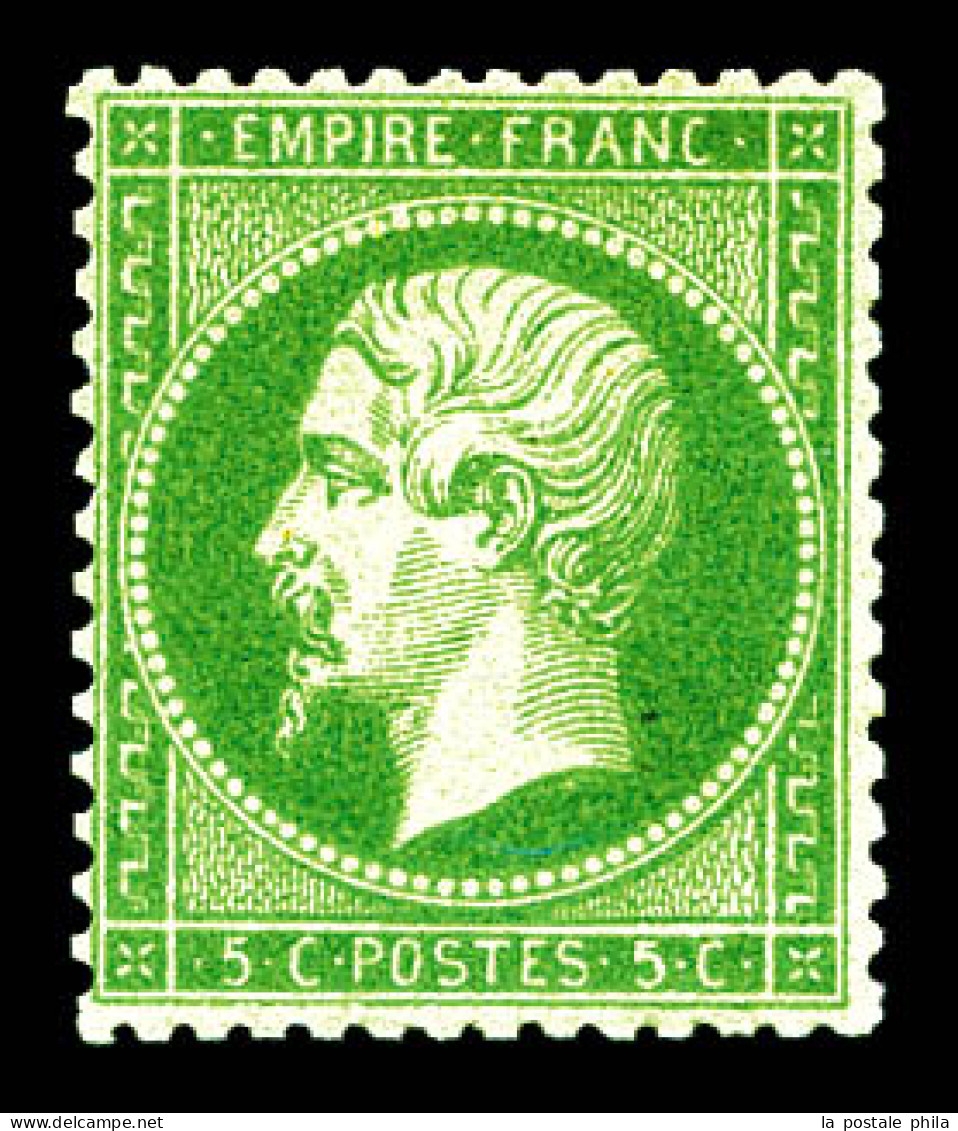* N°20, 5c Vert Foncé, Jolie Couleur. TB (signé Brun)  Qualité: *  Cote: 375 Euros - 1862 Napoléon III.