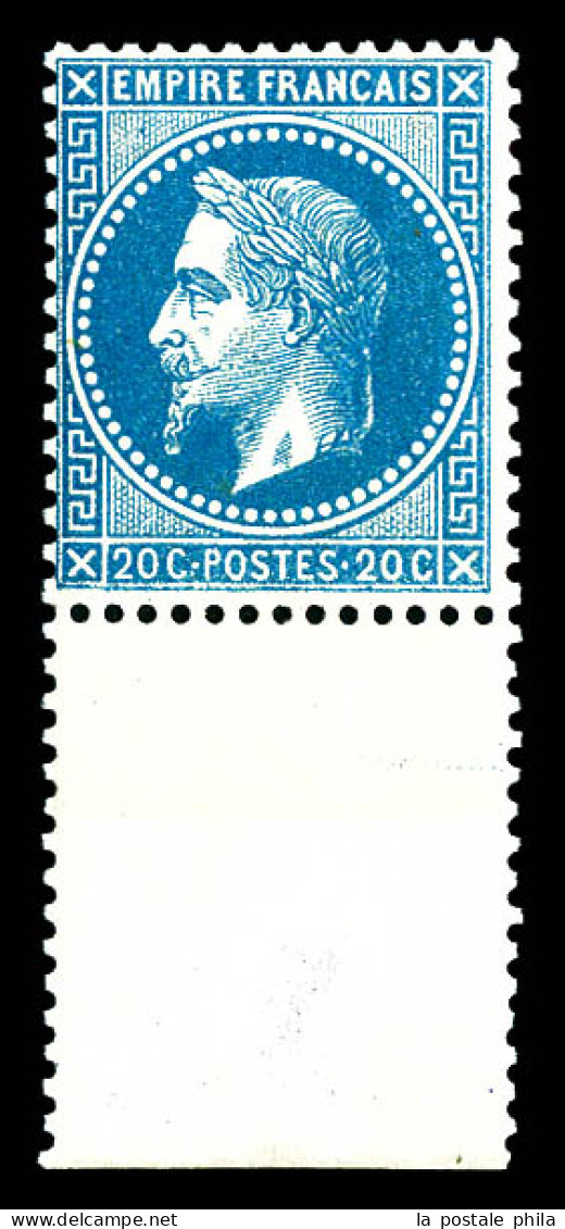 ** N°29B, 20c Bleu Type II Bdf, Fraîcheur Postale. SUP (certificat)  Qualité: ** - 1863-1870 Napoléon III. Laure