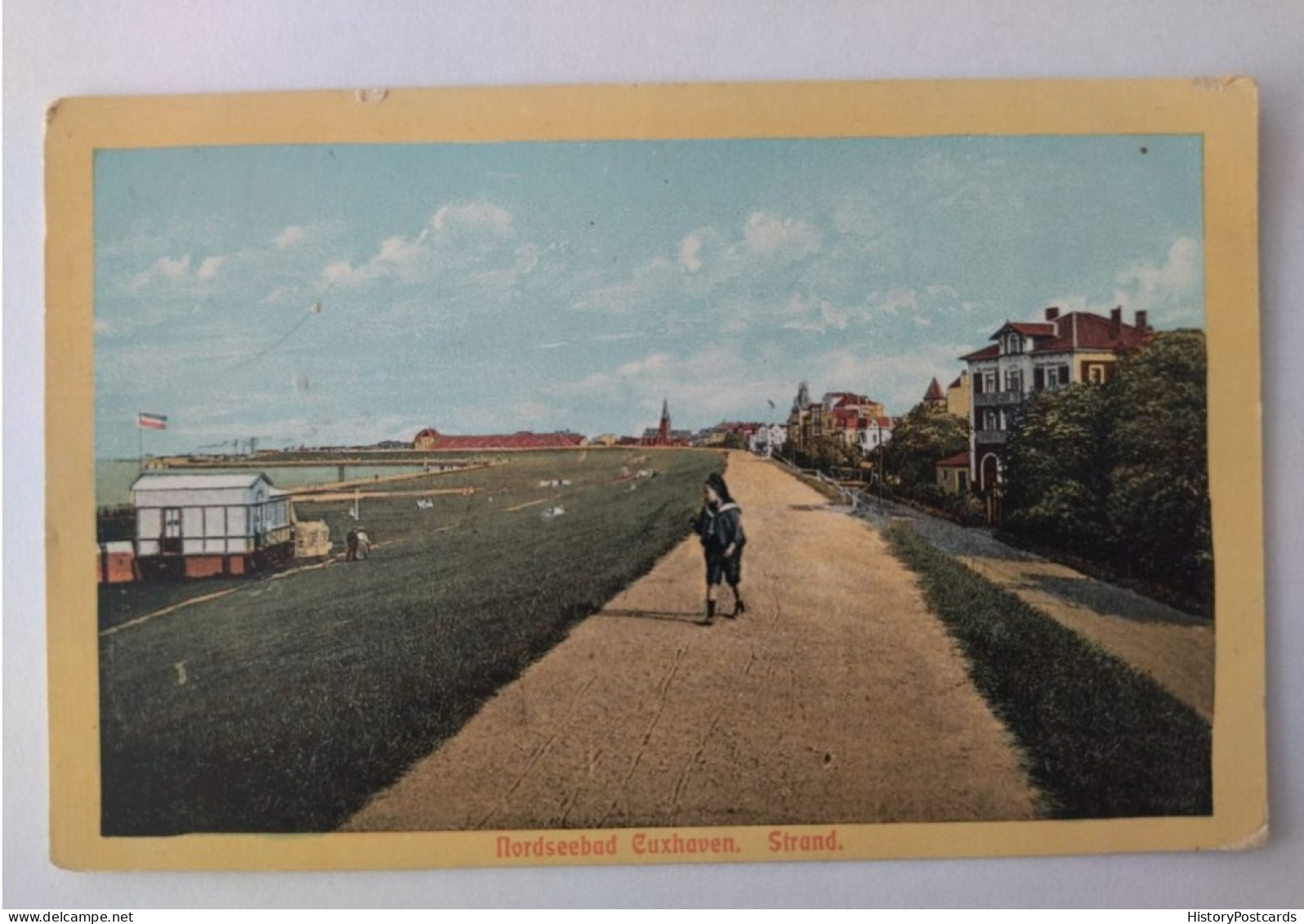 Nordseebad Cuxhaven,Strand, Villen, Junge Im Matrosen-Anzug, 1910 - Cuxhaven