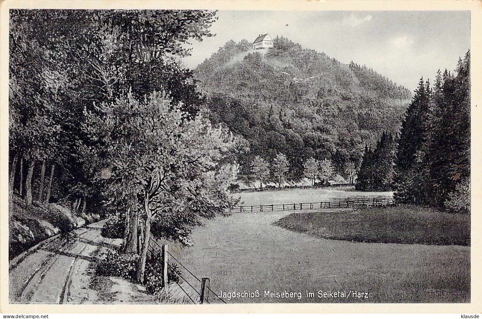 Jagdschloss Meiseberg Gel.1924 Bahnpoststempel - Ballenstedt