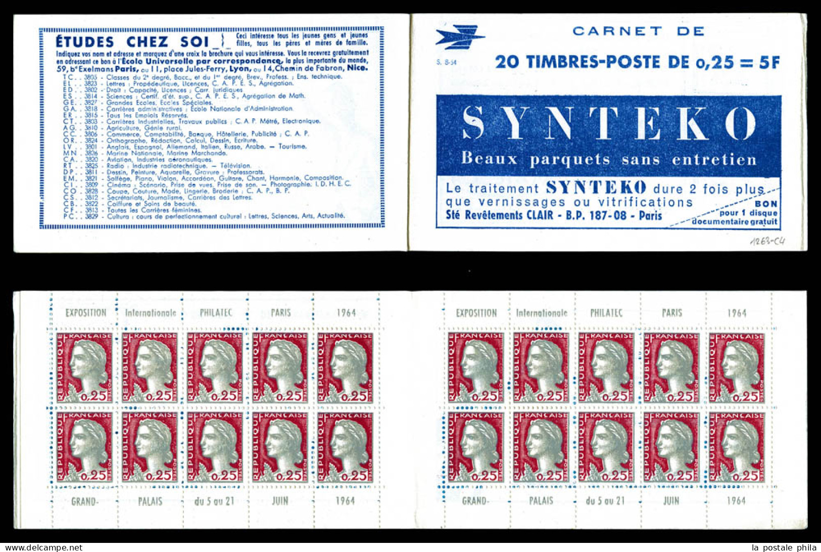 ** N°1263-C4, Série 8-64, PHILATEC, TB  Qualité: ** - Alte : 1906-1965