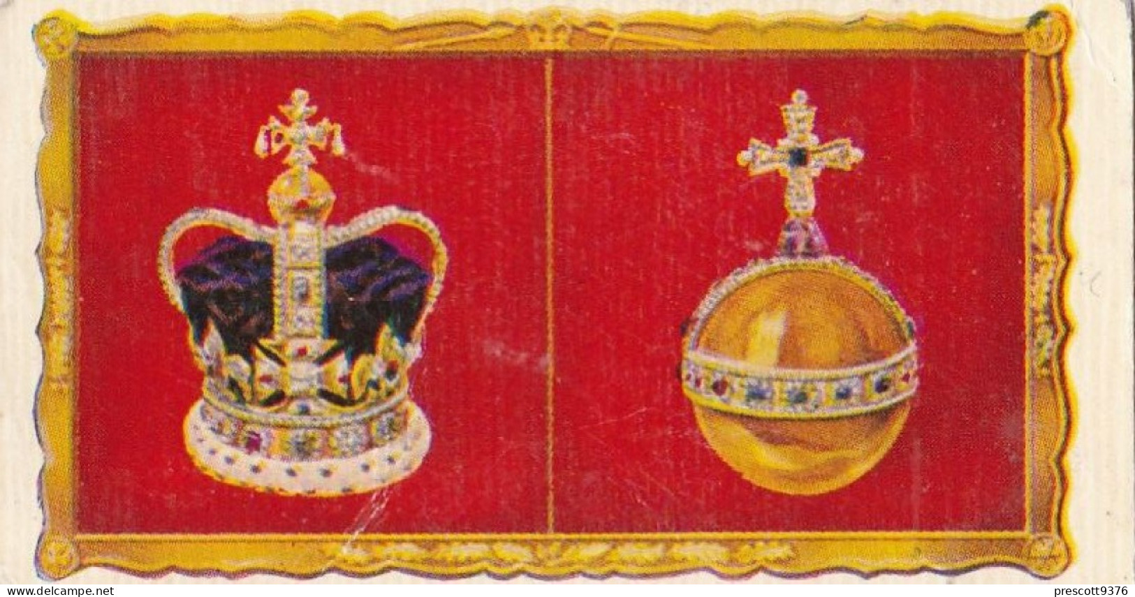 39 Kings Orb & St Edwards Crown  - Coronation 1937- Kensitas Cigarette Card - 3x6cm, Royalty - Churchman