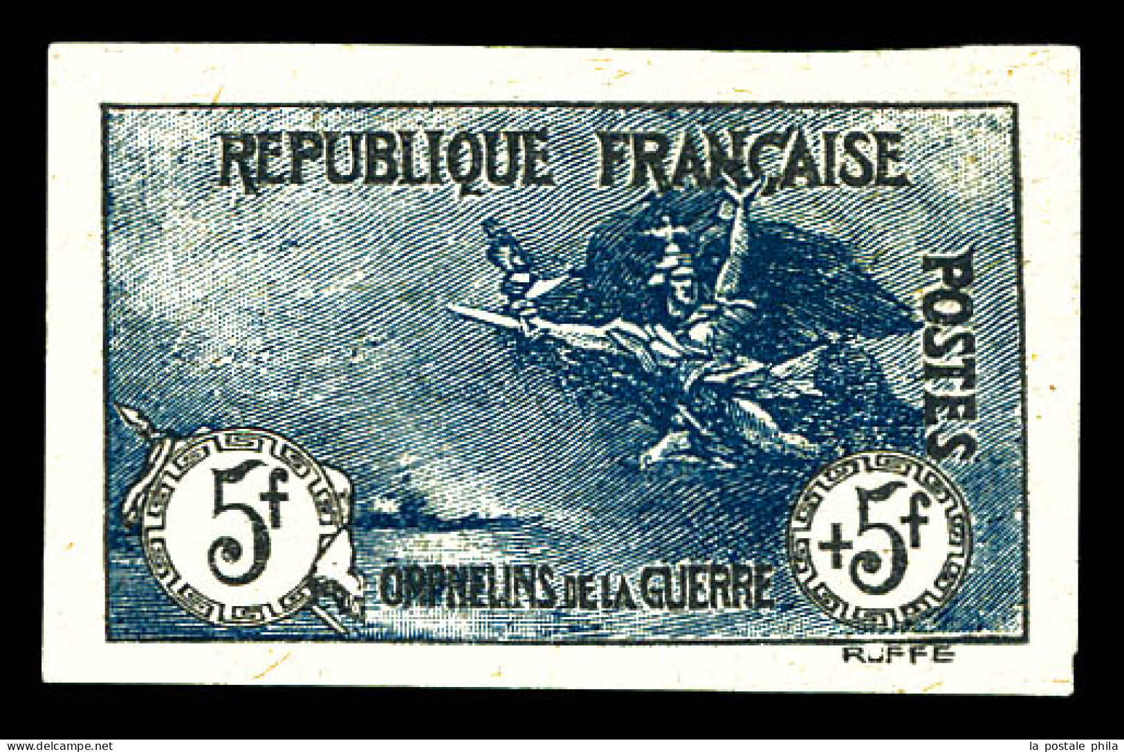 (*) N°155, Orphelins, 5F +5F Non Dentelé. SUP. R. (signé Calves/certificats)  Qualité: (*)  Cote: 3250 Euros - 1872-1920