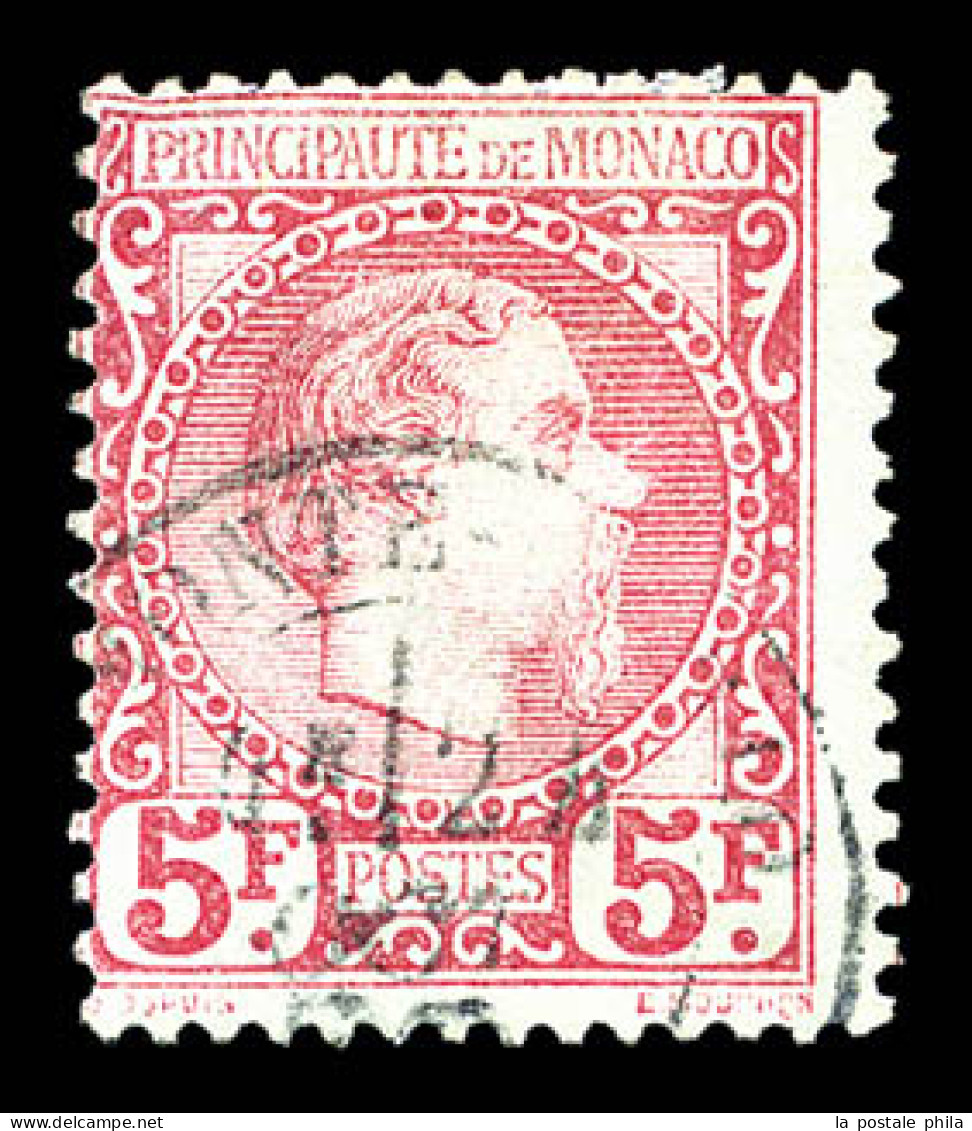 O N°10, Charles III, 5F Carmin Sur Vert,, TB (certificat)  Qualité: Oblitéré  Cote: 2700 Euros - Used Stamps