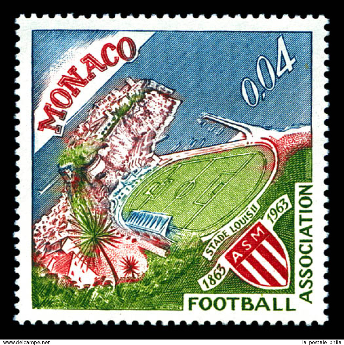 ** N°623A, Non émis, Stade Louis II Sans Surcharge, SUP (signé Scheller/certificat)  Qualité: **  Cote: 1000 Euros - Unused Stamps