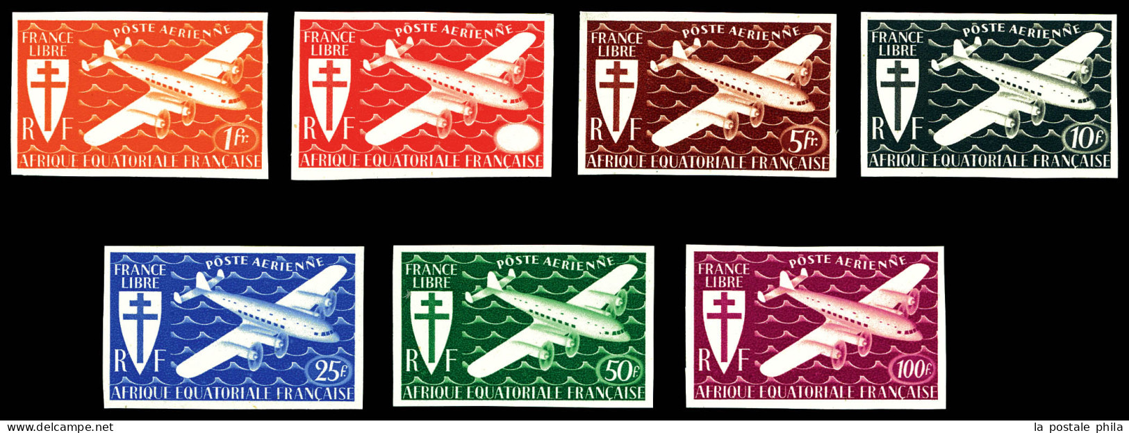 ** N°22a/28a, Série Complète Non Dentelée, Les 7 Valeurs SUP. R. (certificat)  Qualité: **  Cote: 825 Euros - Unused Stamps