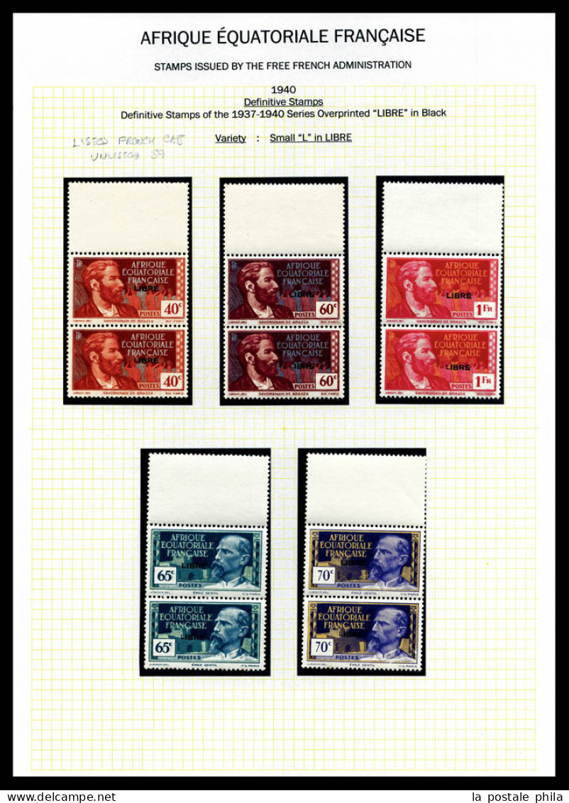 ** N°104b à 111b, 113b à 119b Et 120b à 123b: Variétés Petit 'L' à LIBRE Tenant à Normaux En 19 Paires Haut De Feuille. - Unused Stamps