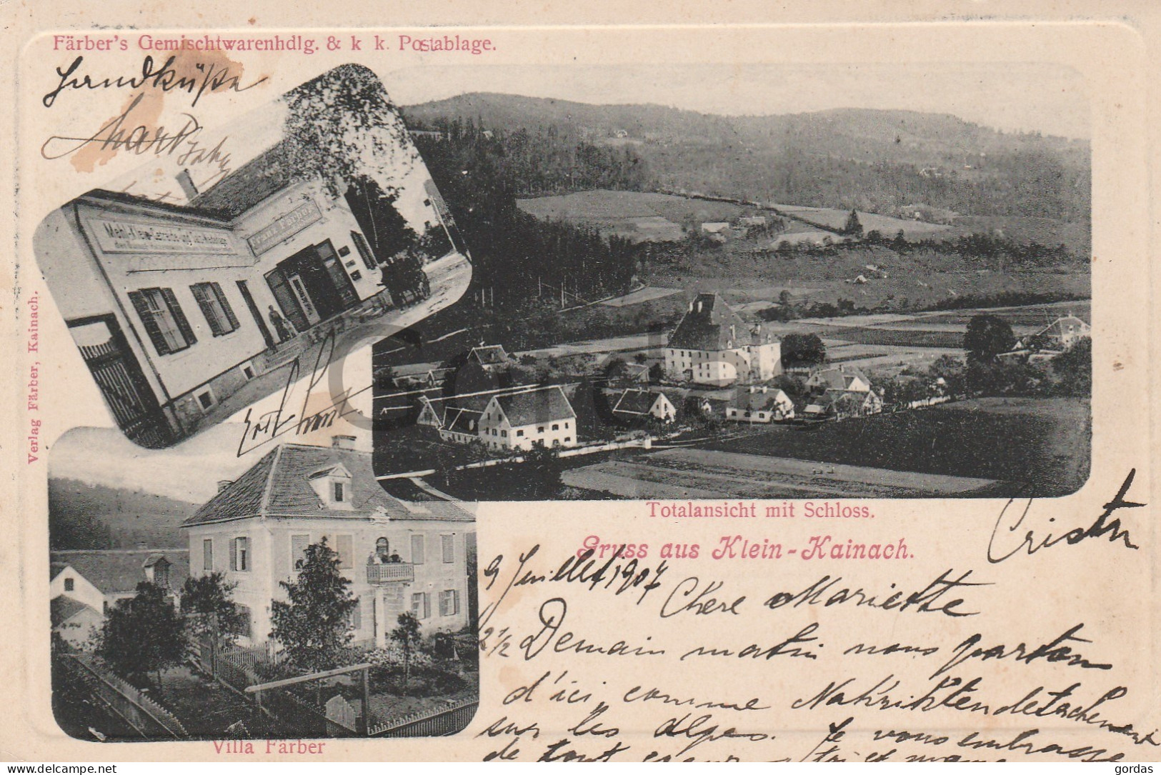 Austria - Kleinkainach - Totalansicht Mit Schloss - Franz Farbaer Verlag - Voitsberg