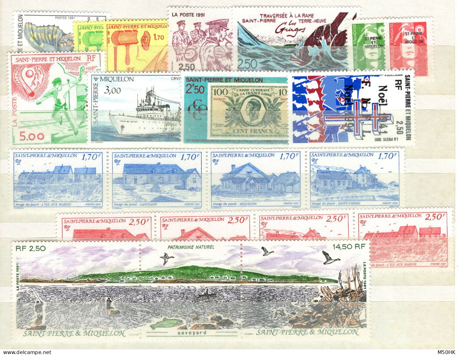 SPM - Annee Complete 1991 - YV 534 à 554 N** MNH Luxe , Cote 32,55 Euros - Full Years