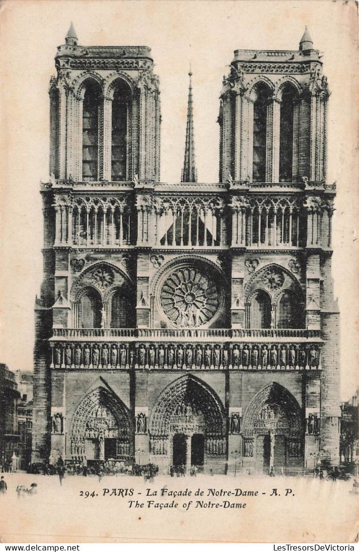 FRANCE - Paris - Façade De Notre Dame - A.P - Carte Postale Ancienne - Notre Dame De Paris