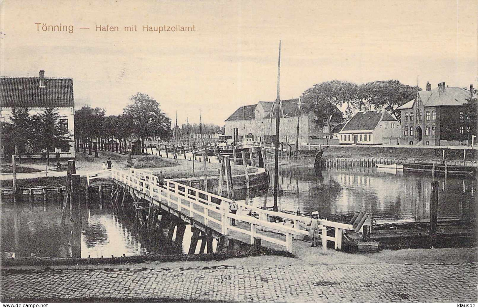 Tönning - Hafen Mit Hauptzollamt Gel.1914 - Nordfriesland