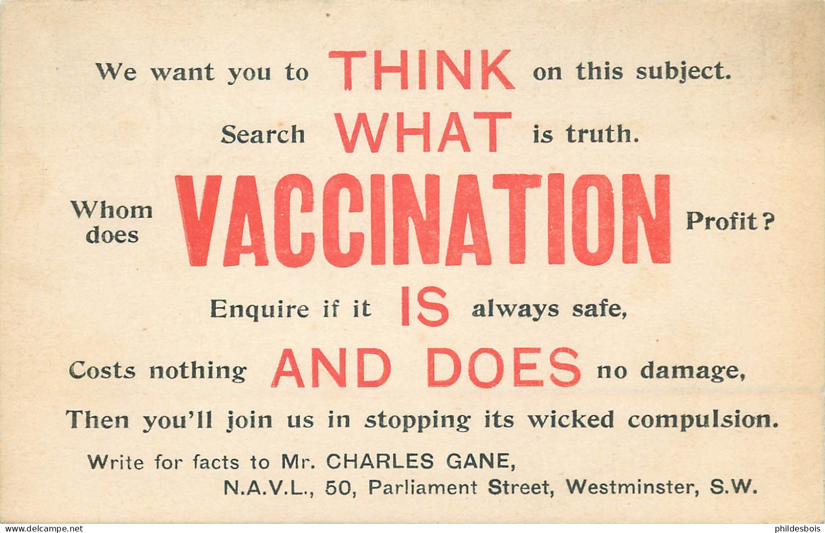 ANTI VACCIN 6 Cartes De Alfred RUSSEL Wallace  Rapport Spécial De La Commission 1889/96 ( Rare ) Contre La VACCINATION - Santé