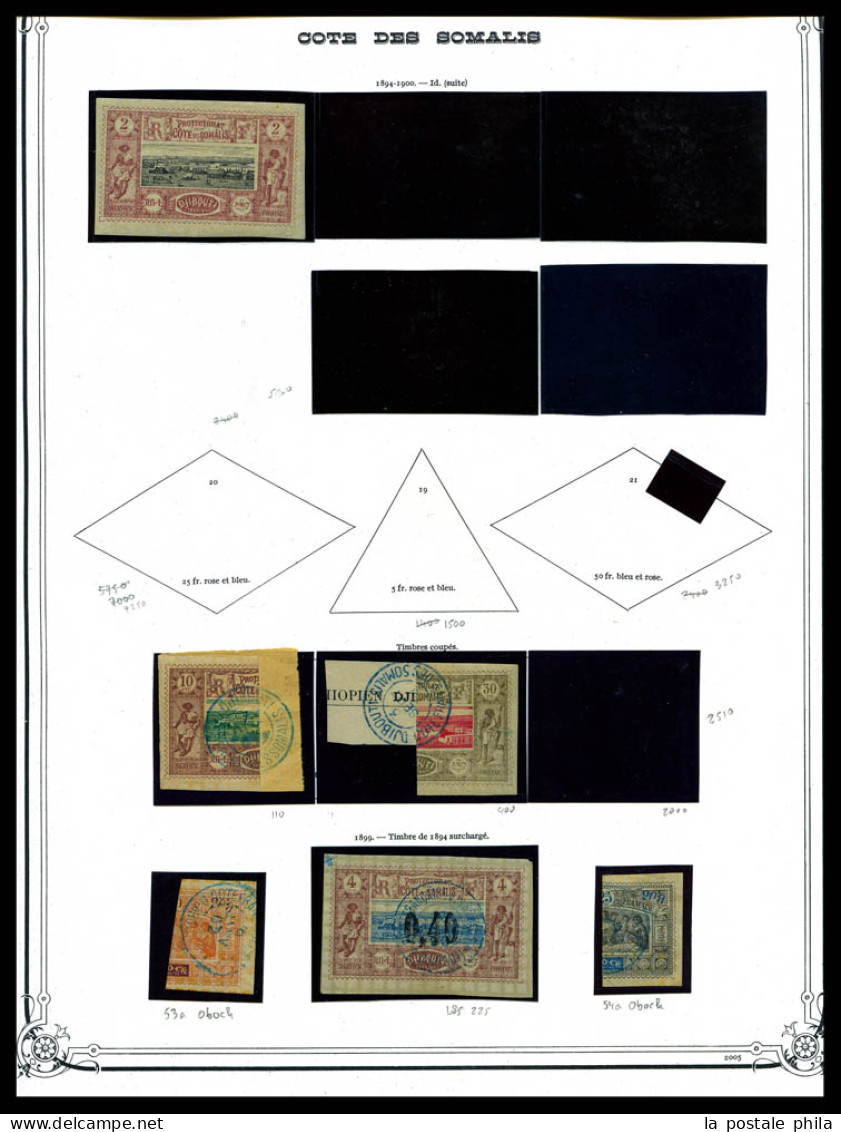 N Et O COTE DES SOMALIS/DJIBOUTI: 1894-1987, Collection En 3 Volumes De Timbres Neufs Et Obl, Complet à Partir De 1915, - Collections