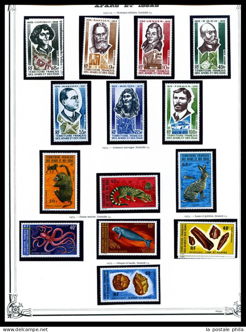 N et O COTE DES SOMALIS/DJIBOUTI: 1894-1987, Collection en 3 volumes de timbres neufs et obl, complet à partir de 1915,