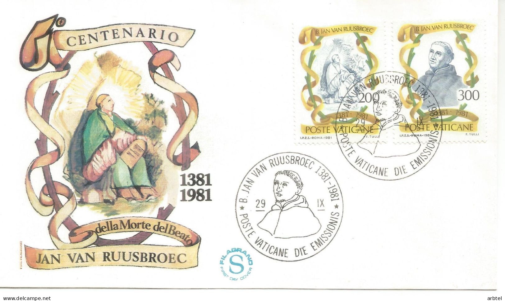 VATICANO FDC 1981 JAN VAN RUUSBROEC - Christianity