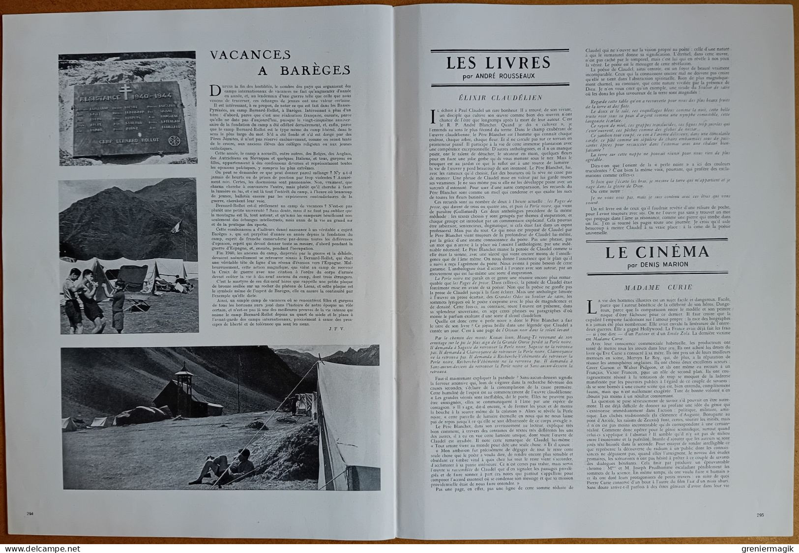 France Illustration N°103 20/09/1947 Nouvelle-Orléans USA/Les écoles de la Marine/L'"Exodus"/Landes/Rouen/Barèges