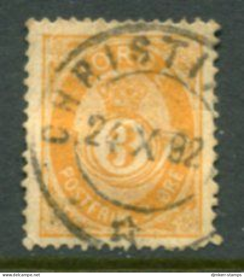 NORWAY 1889 Posthorn 3 Øre Used.  Michel 43a - Oblitérés