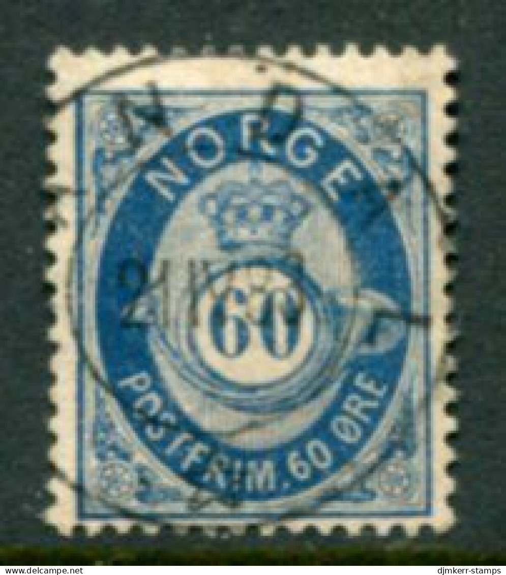 NORWAY 1878 Posthorn 60 Øre Used.  Michel 31 - Oblitérés