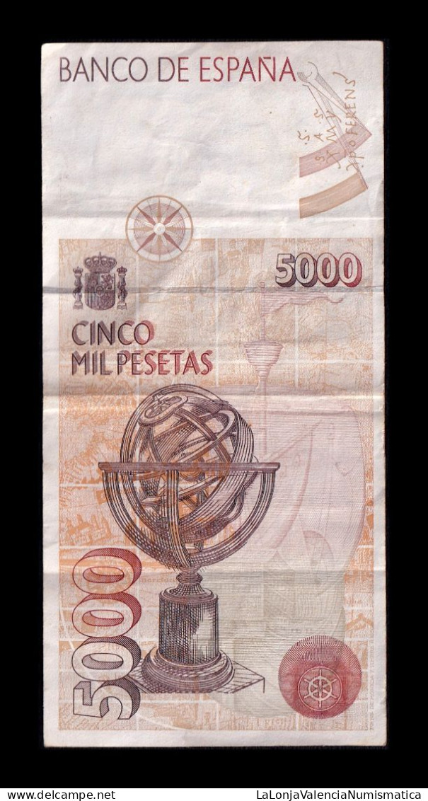 España Spain 5000 Pesetas Cristóbal Colón 1992 Pick 165 Serie 2B Mbc Vf - [ 4] 1975-… : Juan Carlos I