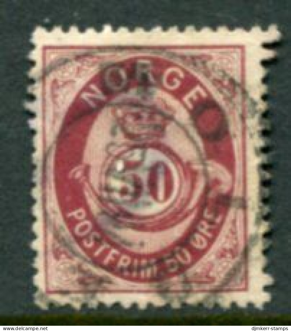 NORWAY 1877 Posthorn 50 Øre Used.  Michel 30 - Used Stamps