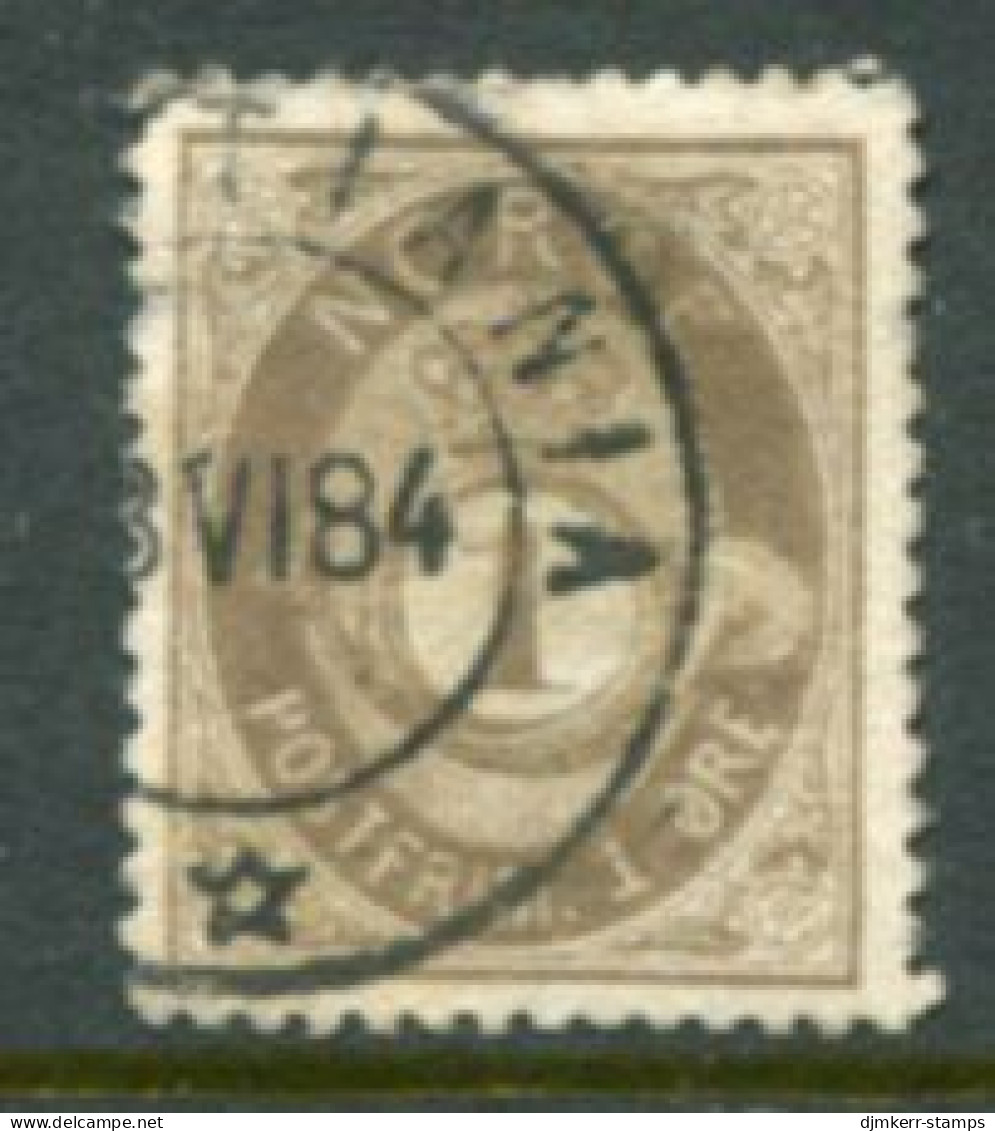 NORWAY 1877 Posthorn 1 Øre Used.  Michel 22 - Usati