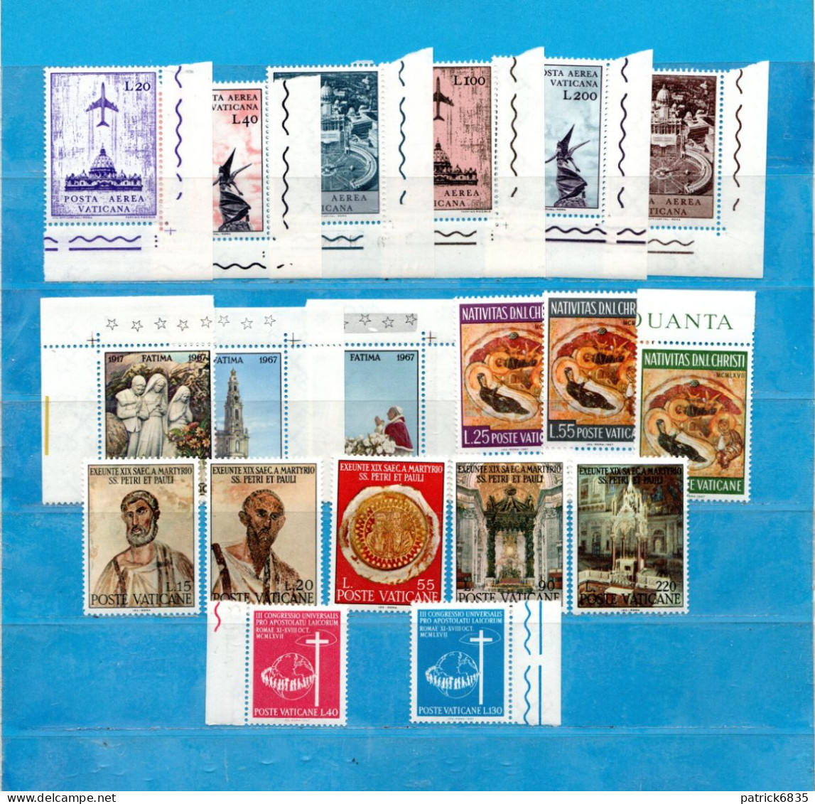 Vaticano **- 1967 - Annata Completa. 19 Valori .  PO + PA.  MNH - Full Years