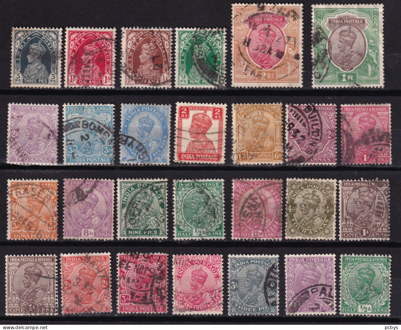 Indes Anglaise Lot De 27 Georges V 1911 1937 - 1854 East India Company Administration