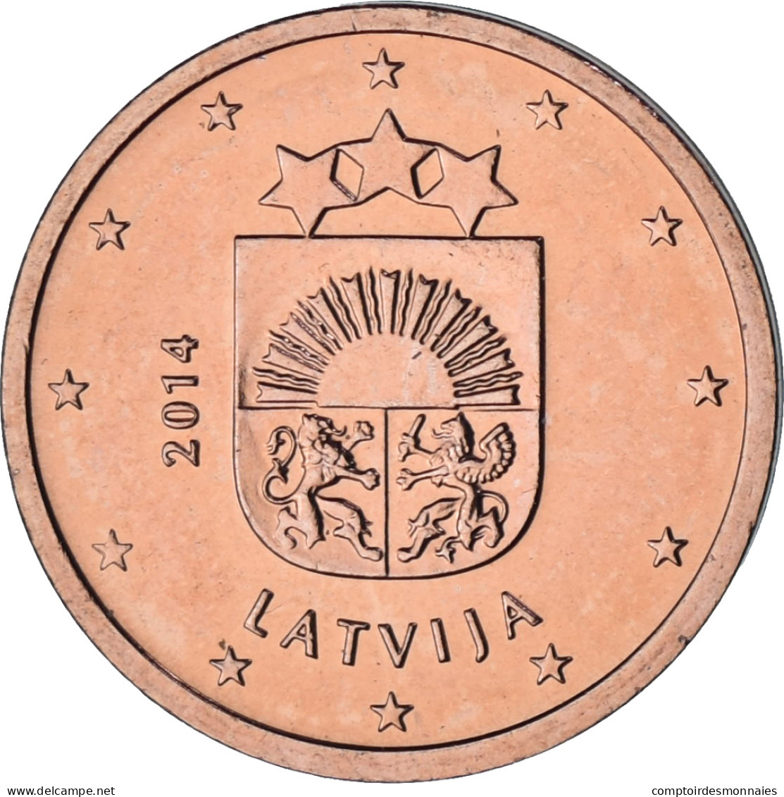 Lettonie, 2 Euro Cent, 2014, BU, SPL+, Cuivre Plaqué Acier, KM:151 - Lettonie