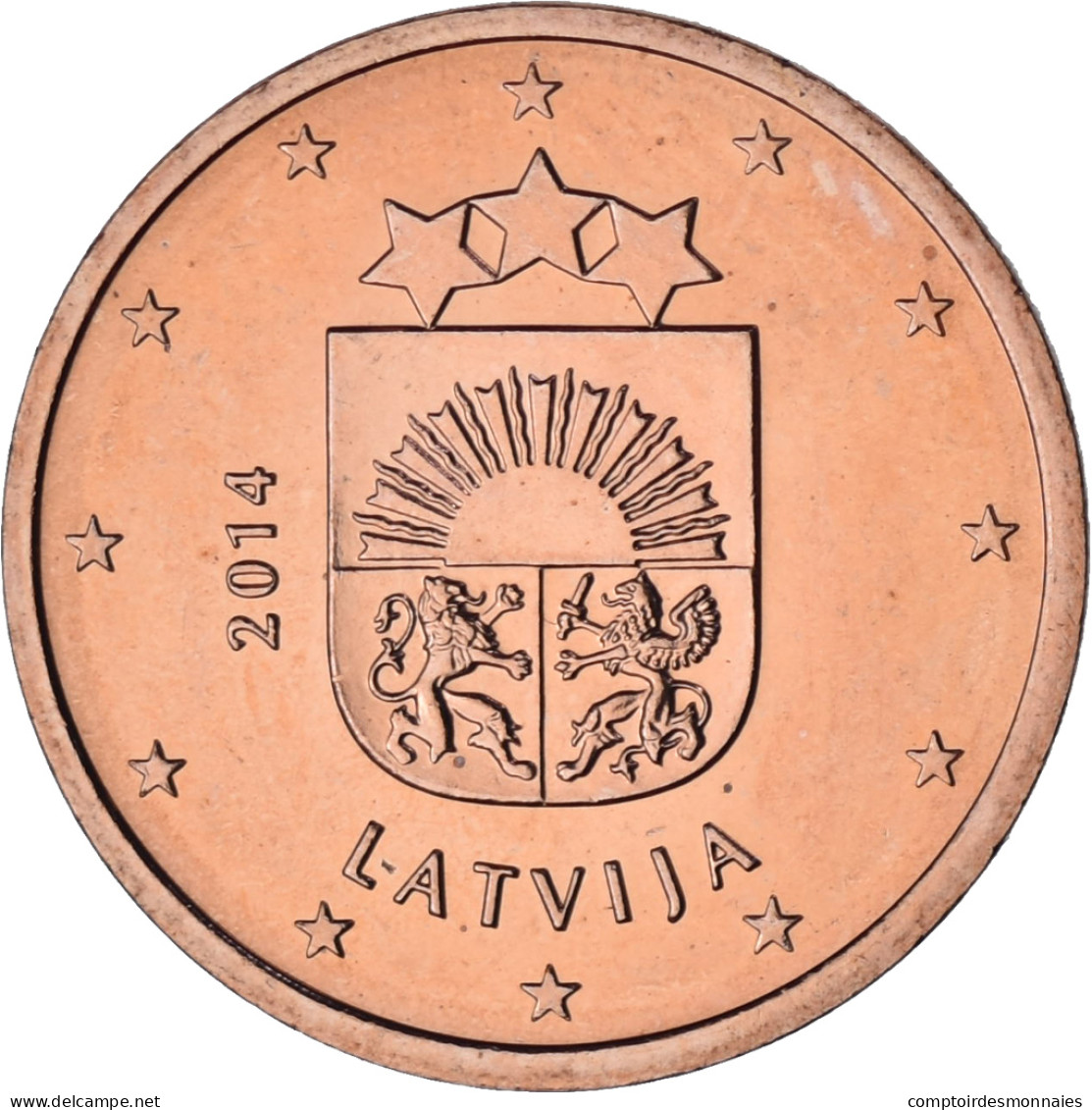 Lettonie, 5 Euro Cent, 2014, BU, SPL+, Cuivre Plaqué Acier, KM:152 - Lettonie