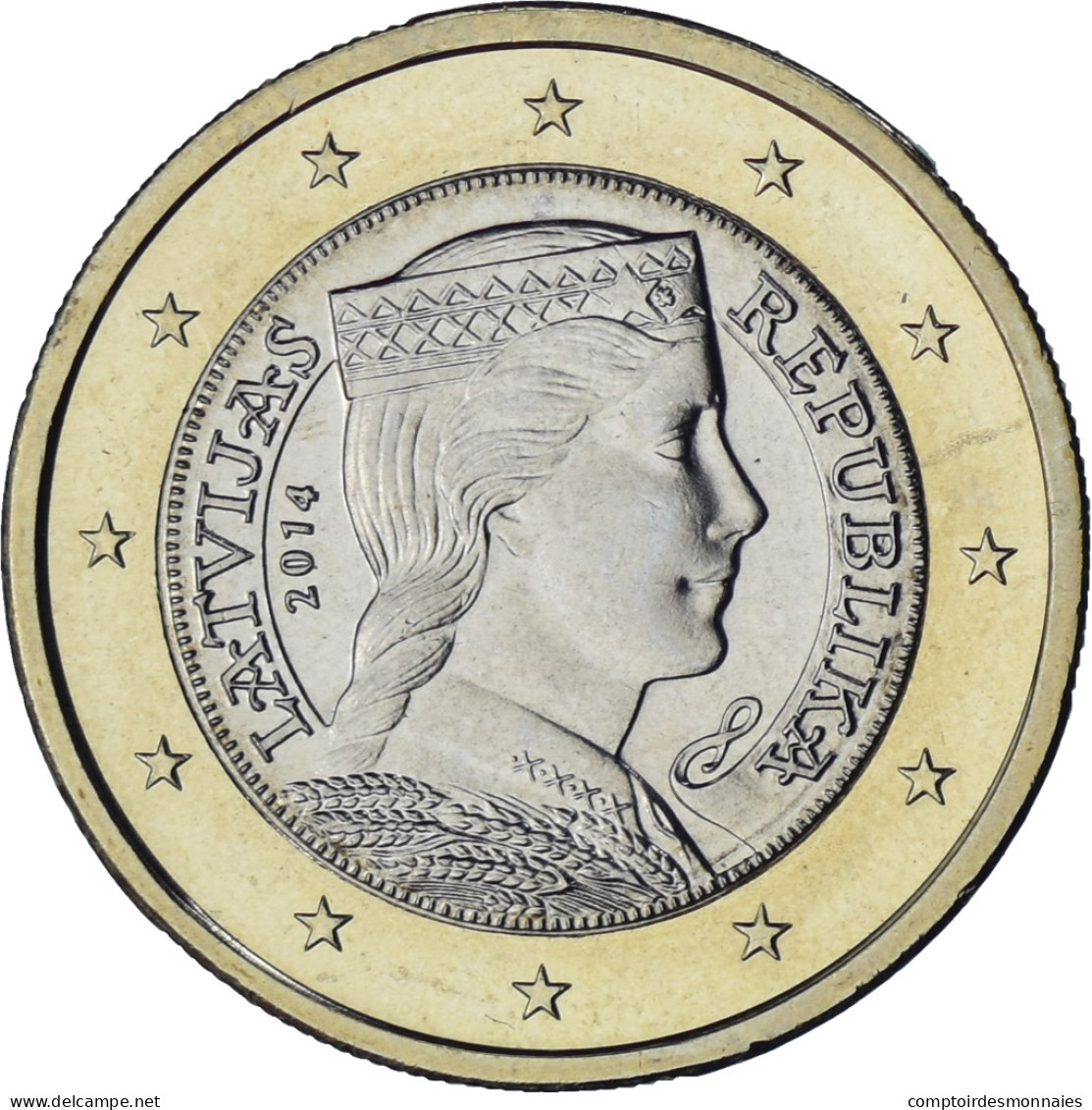 Lettonie, Euro, 2014, BU, SPL+, Bimétallique, KM:156 - Lettonie