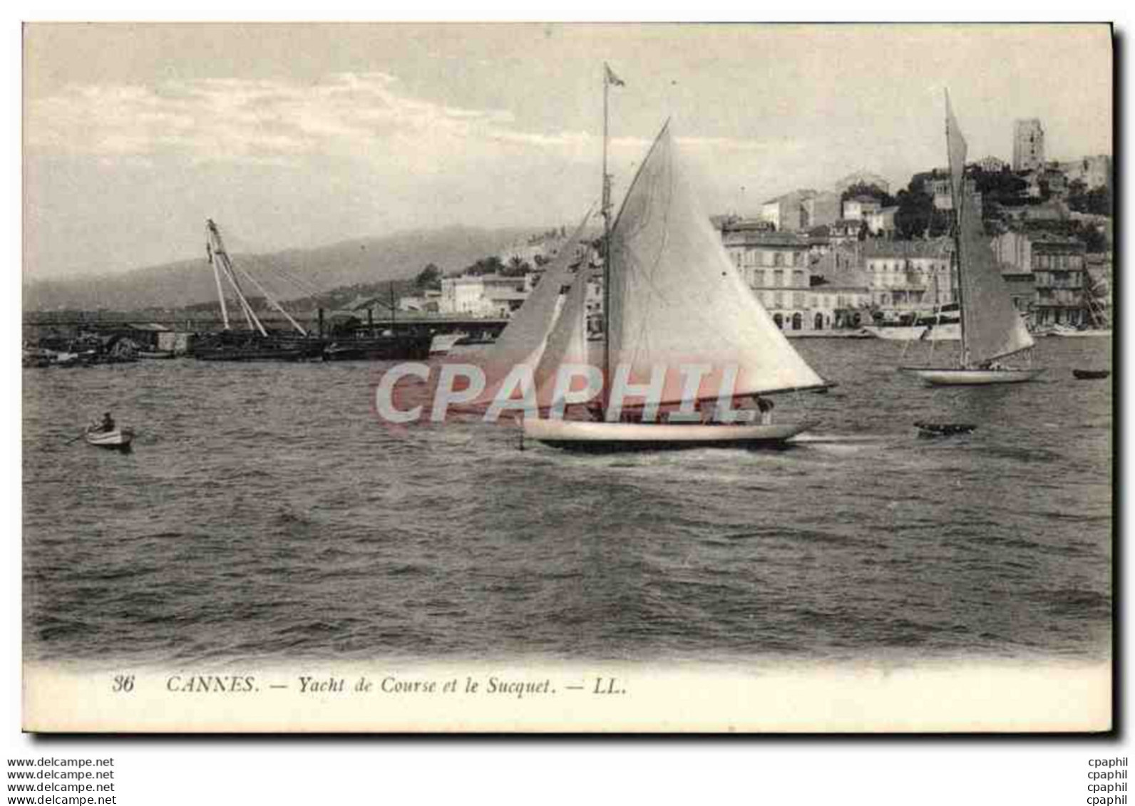 CPA Bateau Voilier Cannes Yacht De Course Et Le Sucquet - Inauguraciones