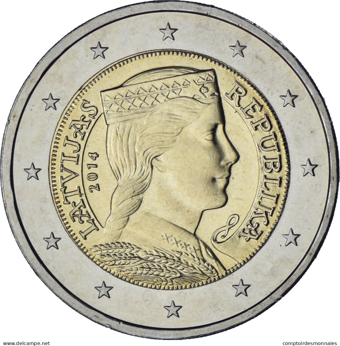 Lettonie, 2 Euro, 2014, BU, SPL+, Bimétallique, KM:157 - Lettland