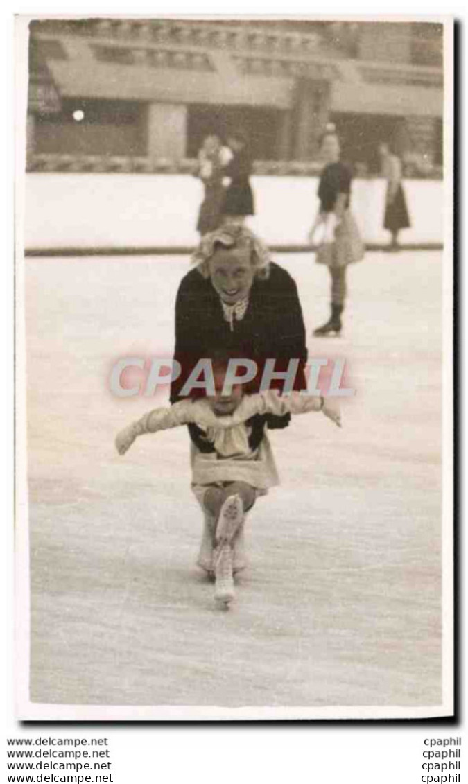 CARTE PHOTO Sports D&#39hiver Patinage Femme Enfant - Pattinaggio Artistico