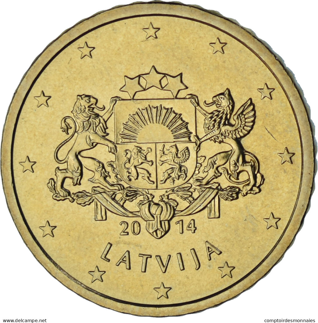 Lettonie, 50 Euro Cent, 2014, BU, SPL+, Or Nordique, KM:155 - Lettland