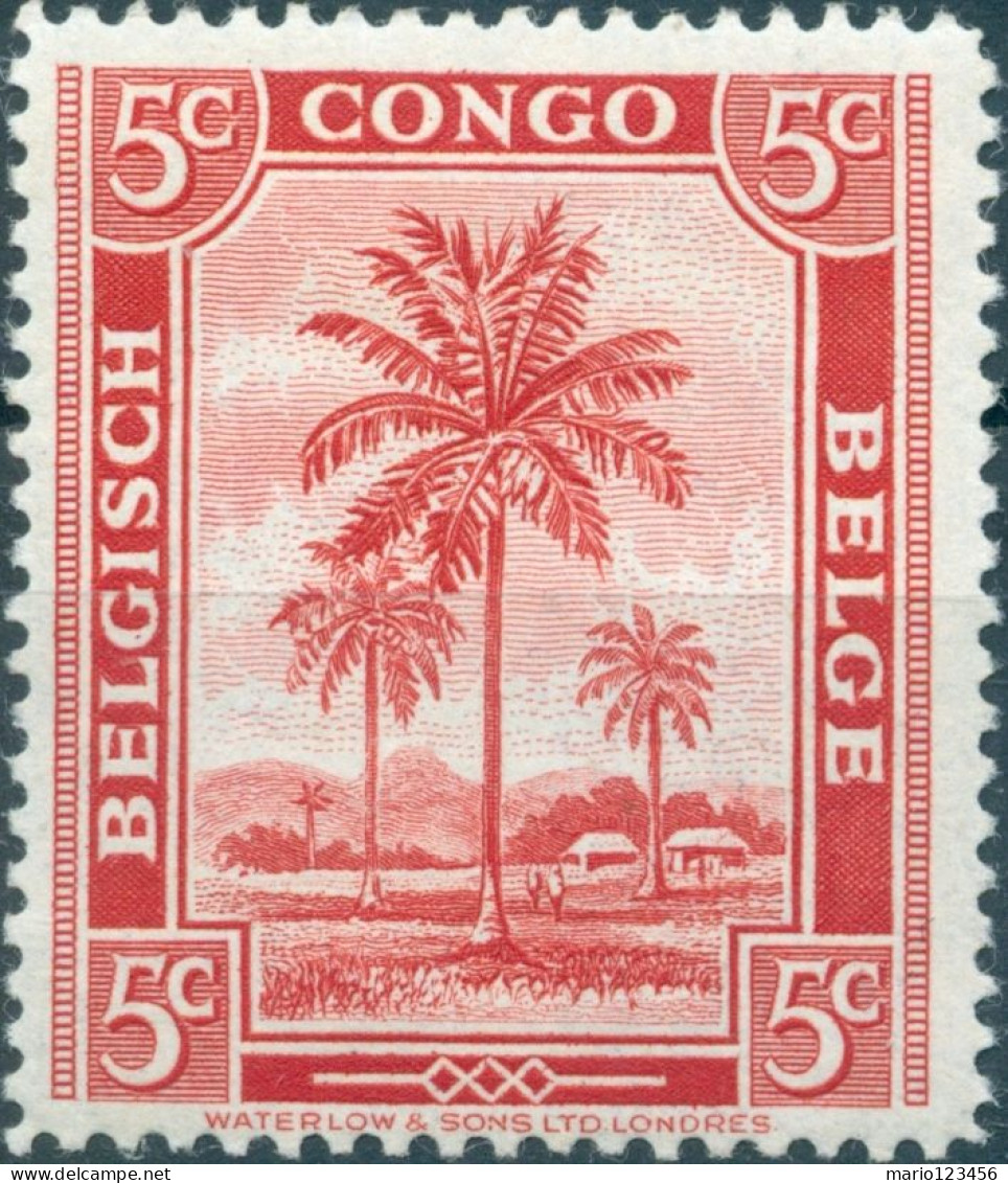 CONGO BELGA, BELGIAN CONGO, FLORA PALMA DA OLIO, 1942, I NUOVI (MLH*) Mi:BE-CD 204, Scott:BE-CD 187, Yt:BE-CD 228 - Unused Stamps