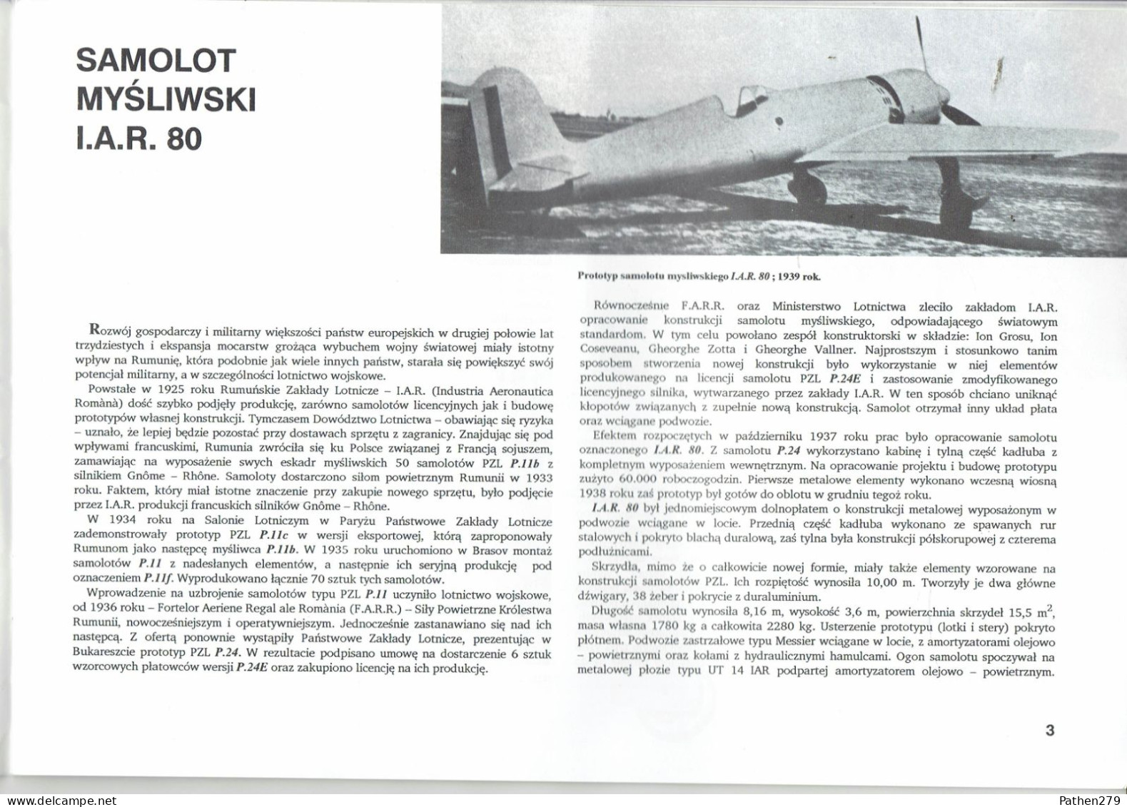 Hawk Publication - Aéronef  Industria Aeronautică Română I.A.R. 80/81 - Revue Polonaise - 1991 - Fliegerei