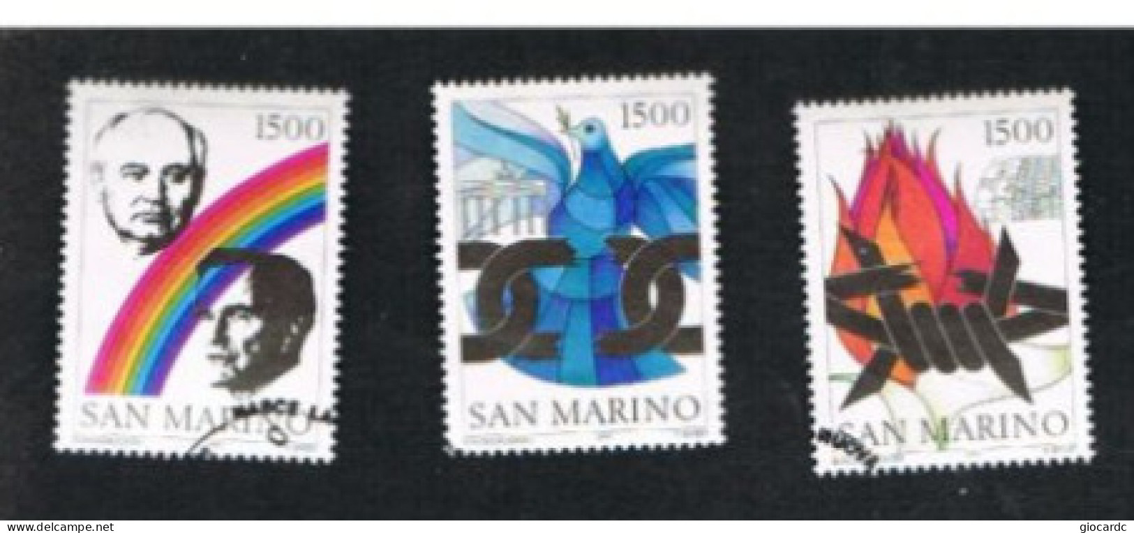 SAN MARINO - UN 1328.1330 -  1991  NASCE LA NUOVA EUROPA (COMPLET SET OF 3 STAMPS, BY BF) - USED - Usados