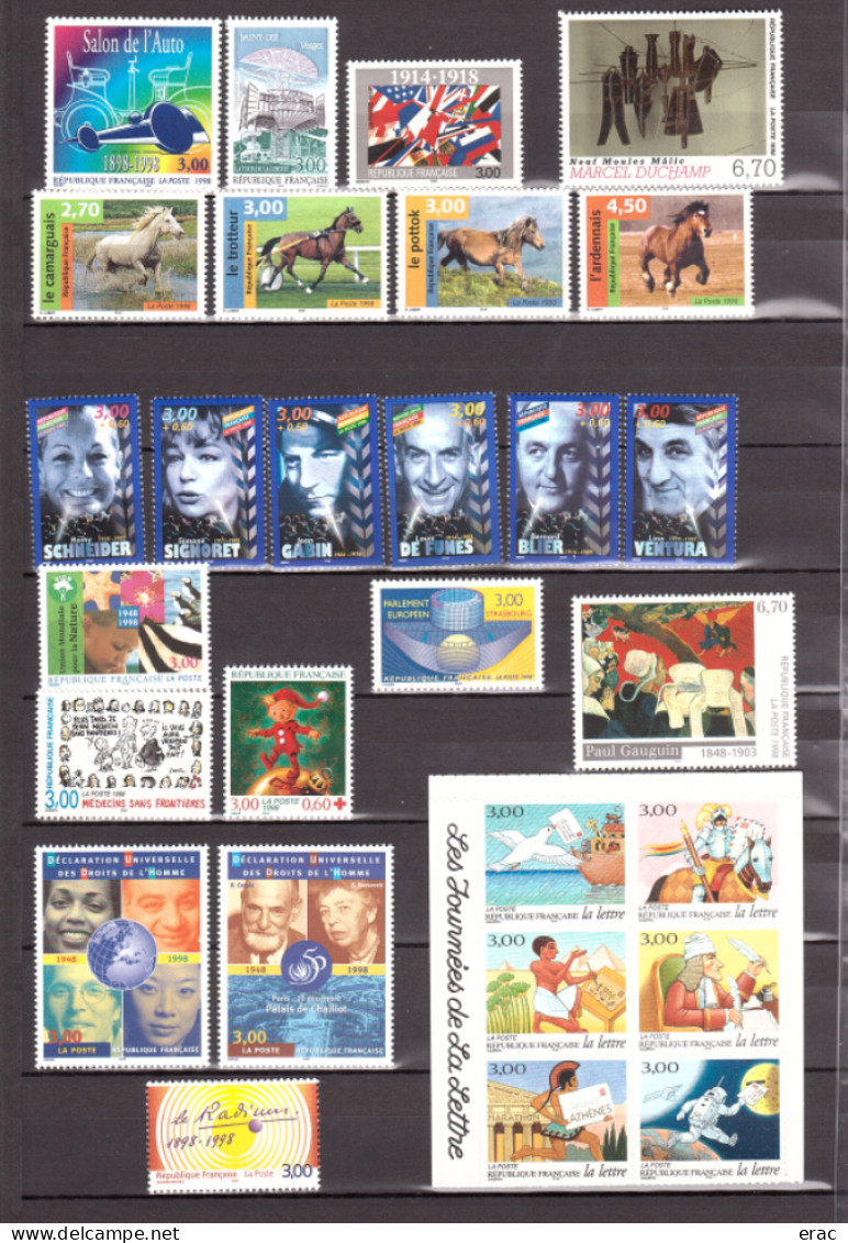 FRANCE - 1998 - Année Complète - N° 3129 à 3210 - Neufs ** - 80 Tp - 1990-1999