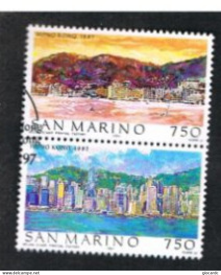 SAN MARINO - UN 1545.1546 - 1997  HONG KONG (COMPLET SET OF 2 STAMPS SE-TENANT, BY BF) - USED - Oblitérés