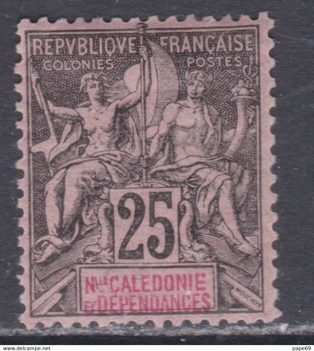 Nlle Calédonie N° 48 X  Type Groupe  : 25 C. Noir Sur Rose,  Trace De Charnière Sinon TB - Ongebruikt