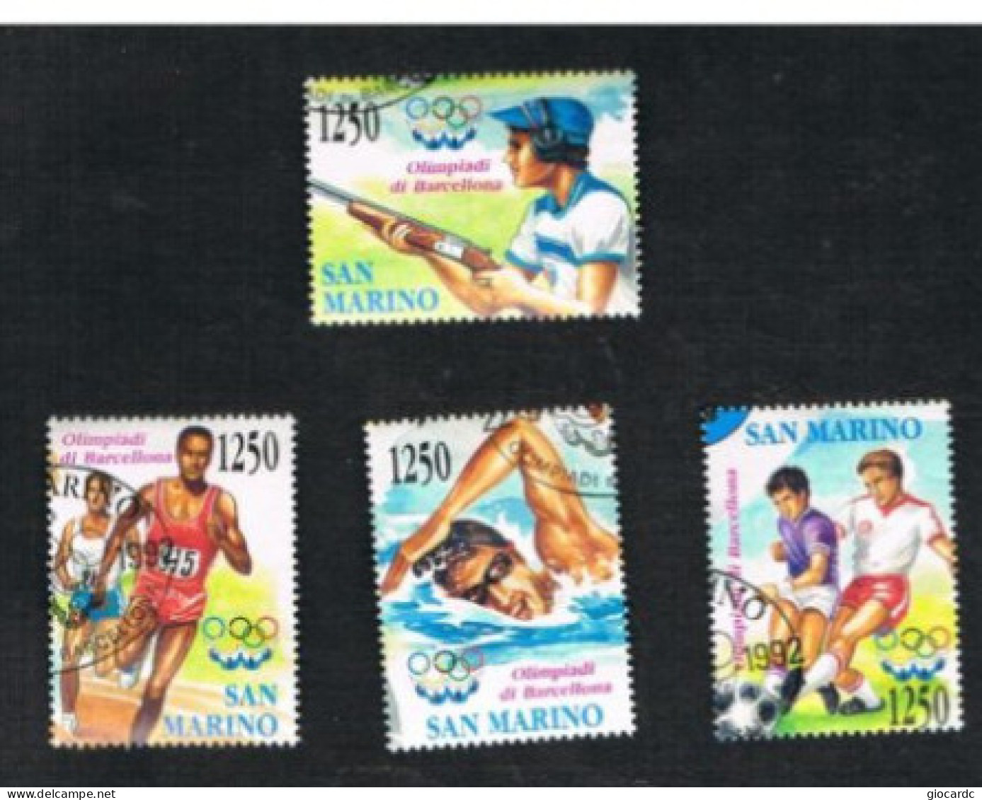 SAN MARINO -  UN 1353.1356   - 1992 XXV OLIMPIADI DI BARCELLONA (COMPLET SET OF 4 STAMPS, BY BF) - USED - Gebruikt