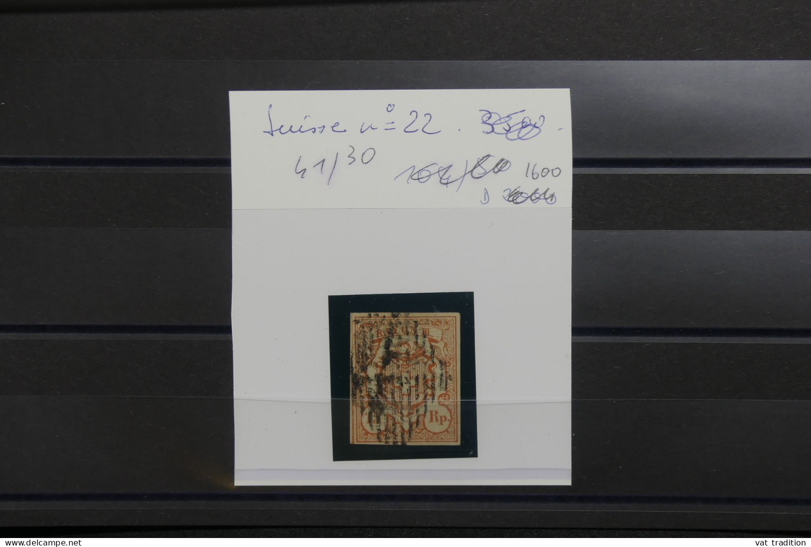 SUISSE - N° 22 Obl - 1852 - TB - Cote Importante - A 1364 - 1843-1852 Federale & Kantonnale Postzegels