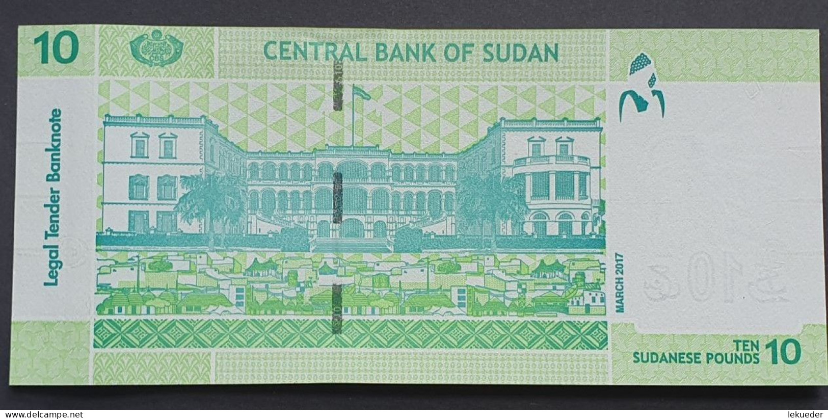 Billete De Banco De SUDAN - 10 Sudanese Pound, 2017  Sin Cursar - Soudan