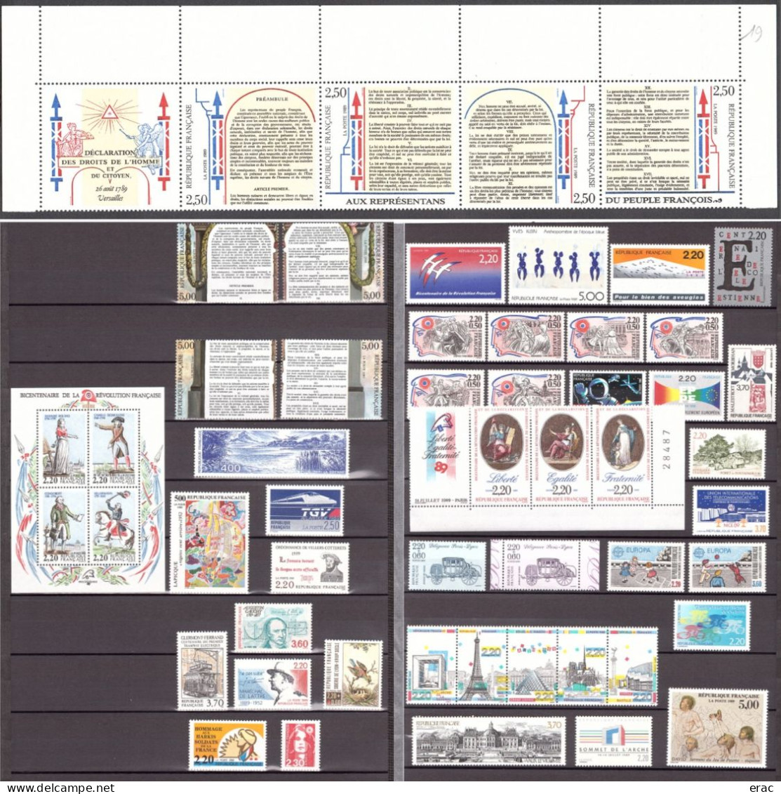 FRANCE - 1989 - Année Complète - N° 2560 à 2614 - Neufs ** - 53 Tp - 1980-1989