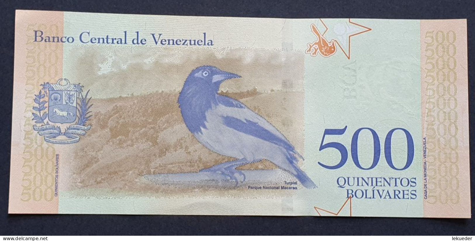 Billete De Banco De VENEZUELA - 500 Bolívares, 2018  Sin Cursar - Venezuela