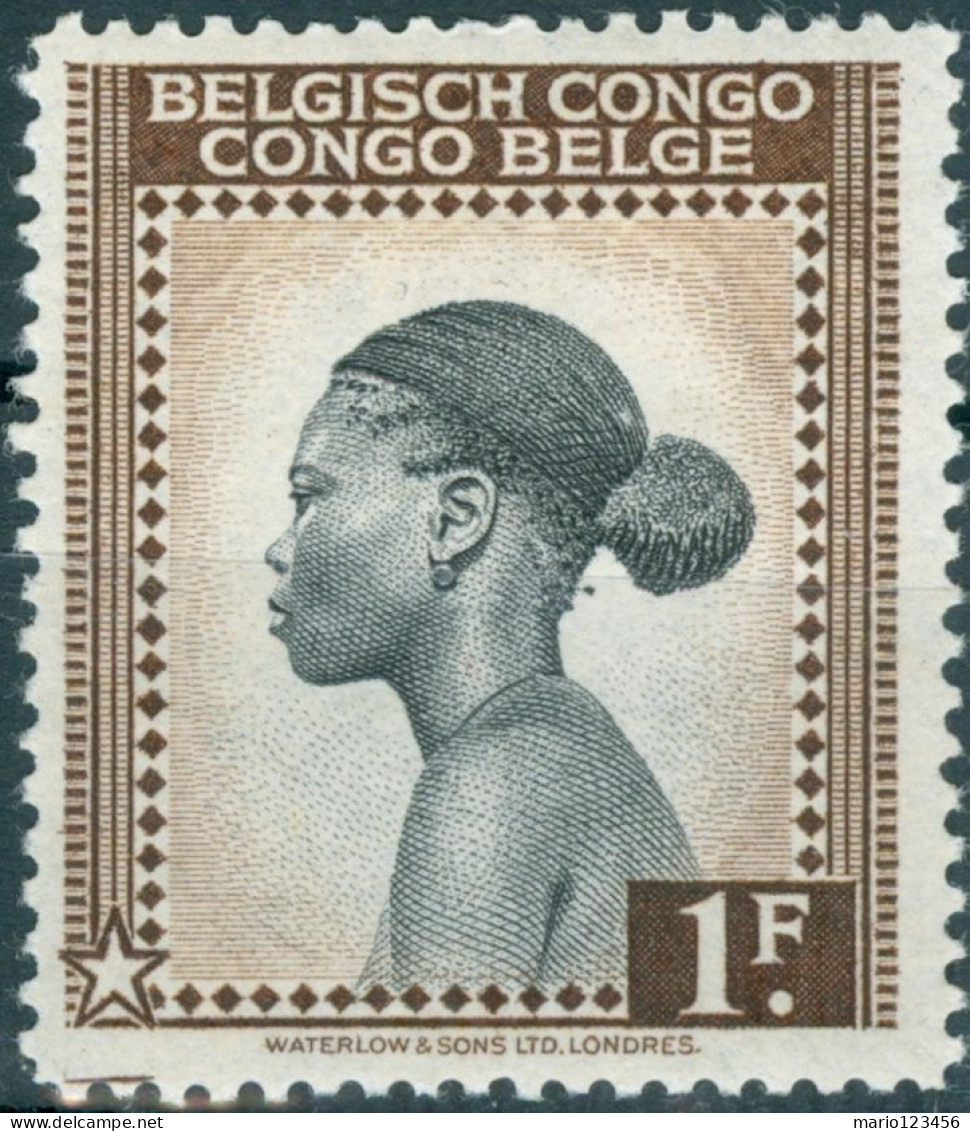 CONGO BELGA, BELGIAN CONGO, DONNA CONGOLESE, 1942, FRANCOBOLLI NUOVI (MLH*) Scott: 214-216 - Nuovi
