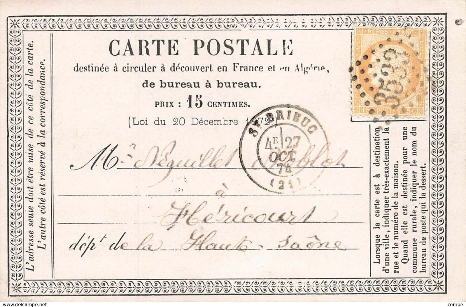 CARTE PRECURSEUR N° 10. ST BRIEUC. COTE DU NORD. T17. GC 3533 - Cartes Précurseurs