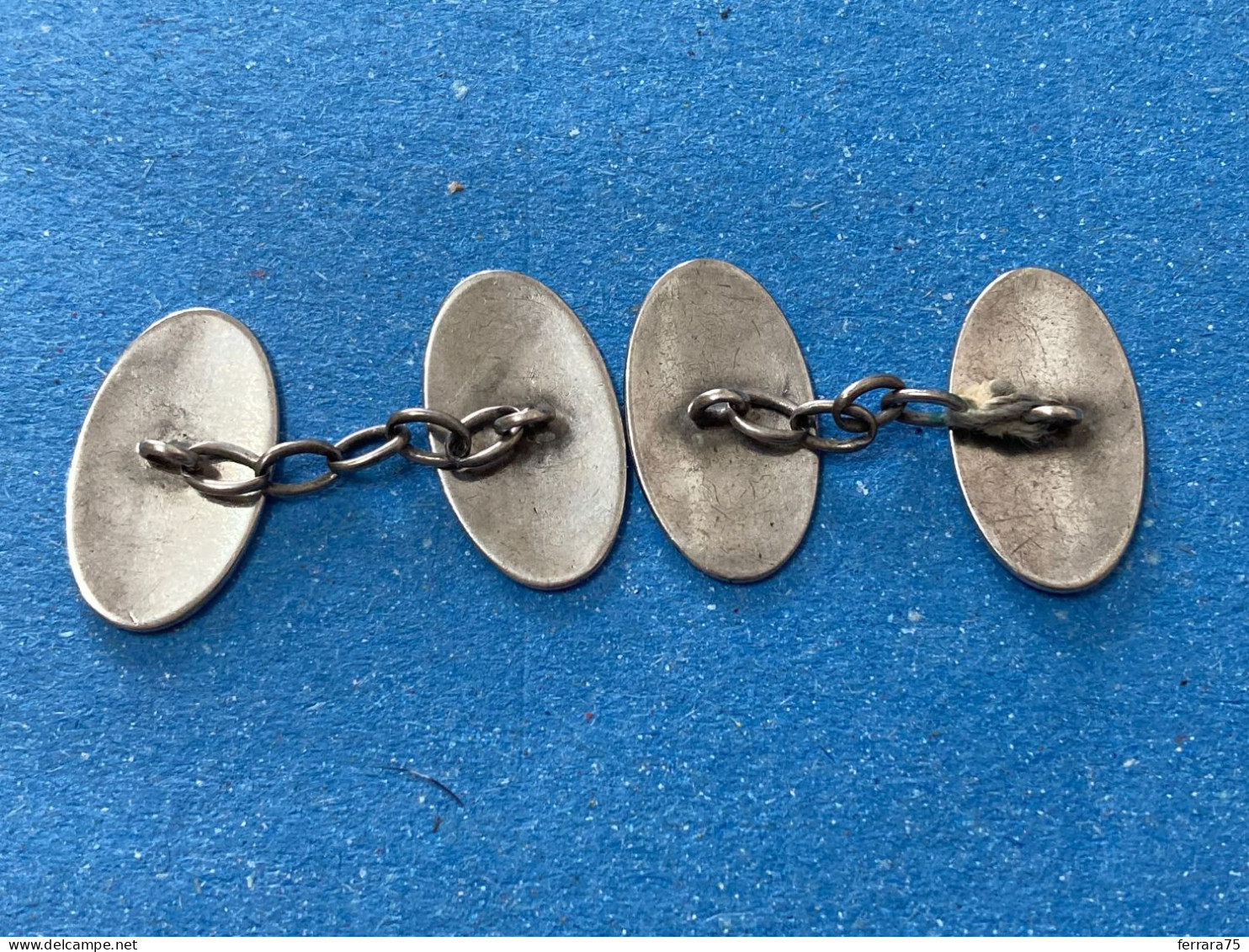 COPPIA DI GEMELLI PER CAMICIA ARGENTO 925 CUFFLINKS VICTORIAN DECò MONOGRAMMA. - Otros & Sin Clasificación